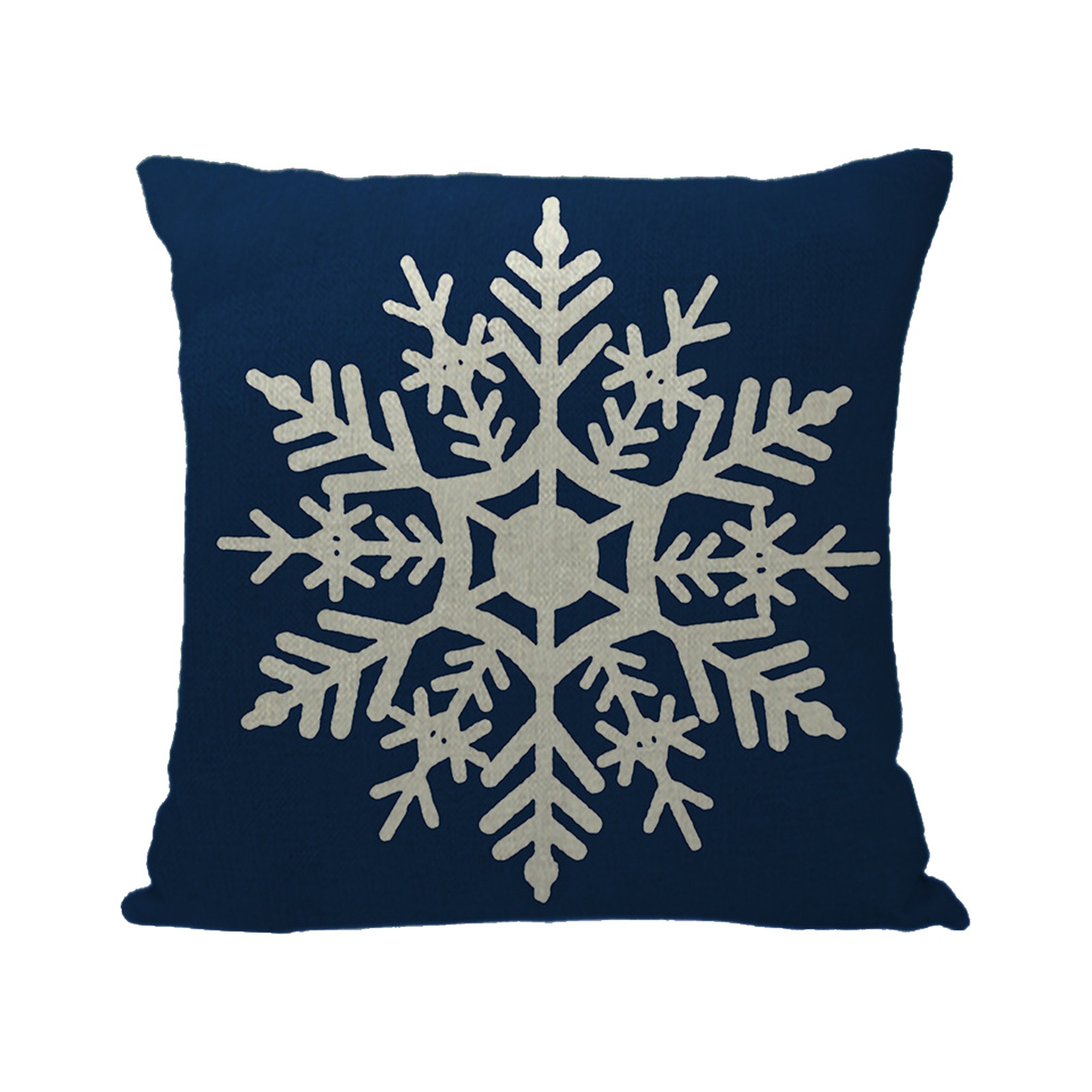 thumbnail image 2 of Funda De Cojín Navideña Con Copos De Nieve, Alce, Árbol De Navidad Y Papá Noel, De Lino, Para Sofá, 2 of 2